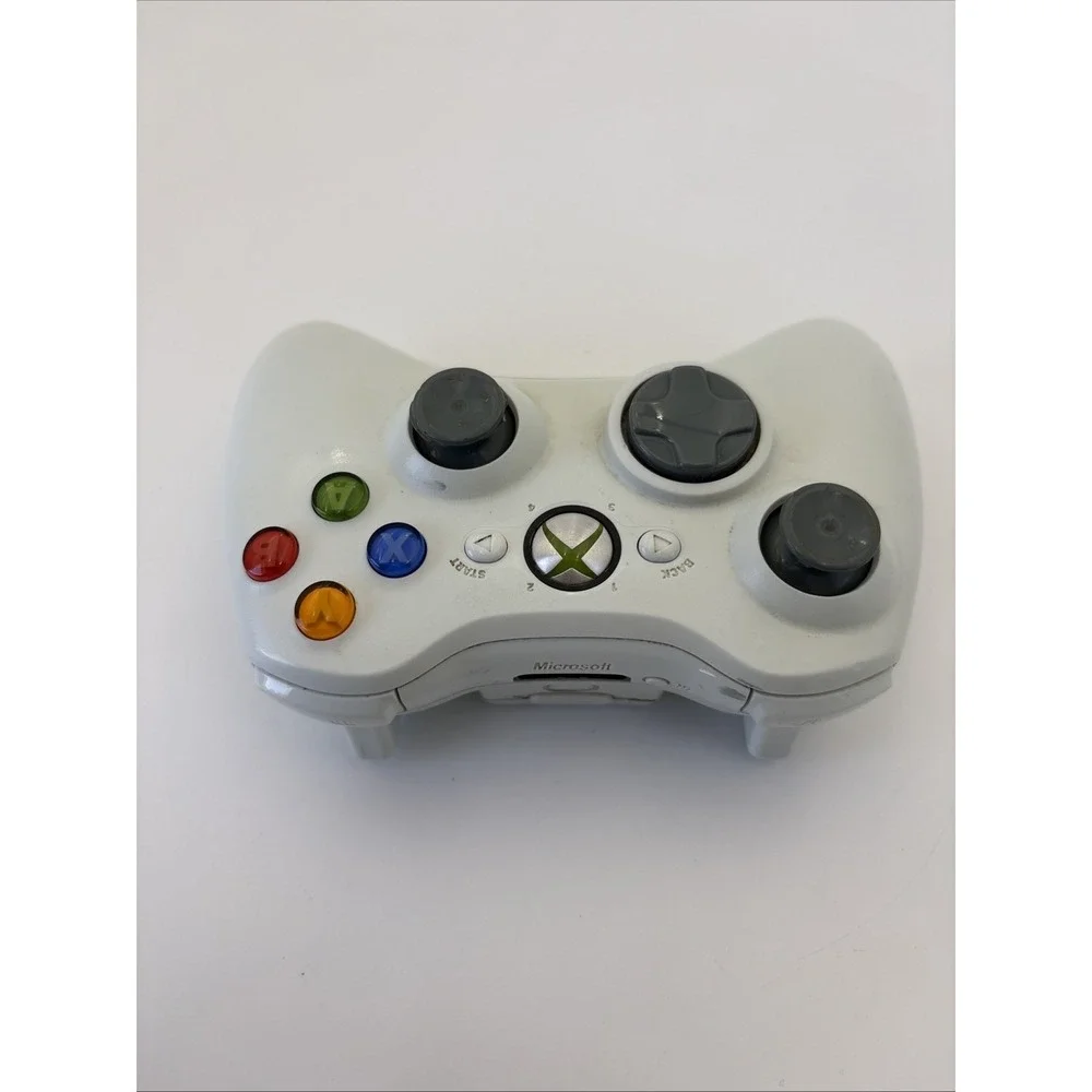 Official Microsoft Xbox 360 Wireless Controller White OEM Tested No Back Cover